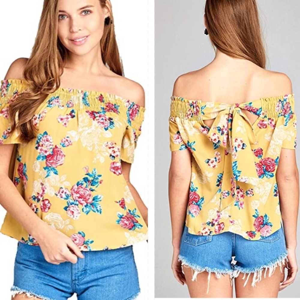 floral off the shoulder top